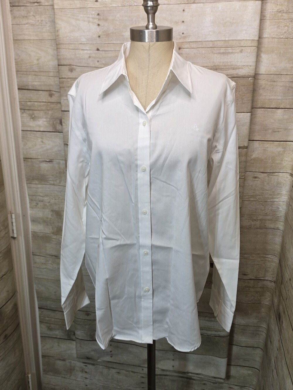 Lauren Ralph Lauren Woman's White Button-Up Dress Shirt